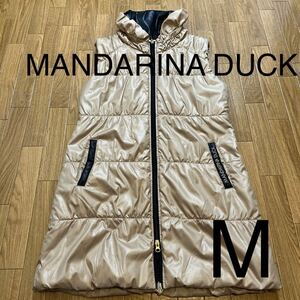 ♪♪①MANDARINA DUCK☆ダウンベスト Mサイズ☆ベージュ ゴールド
