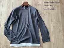 新品訳有り COMME CA ISM コムサイズム エッセンシャルコットン フェイクレイヤード ジャケットTシャツ 08グレー Mサイズ 60TE08 定価3,400_画像1