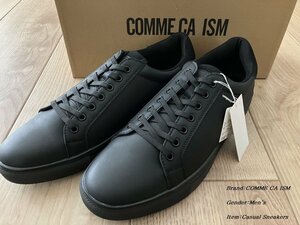 新品箱付き COMME CA ISM MEN コムサイズム フェイクレザー コートスニーカー 05ブラック 26.0cm 86ZC11 定価8,900円