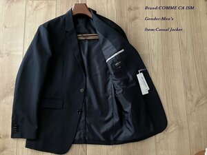 新品 COMME CA ISM コムサイズム メン べネサテン ストレッチ ブレザージャケット 09ネイビー Mサイズ 01GC02 定価15,800円