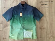 新品 BEETA MEN ベータメン 日本製 グラデーションプリント 半袖シャツ 21グリーン Sサイズ 20IT08 定価20,900円_画像1