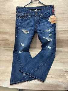 60. 未使用　保管品　TRUE RELIGION　トゥルーレリジョン　米国製　デニムパンツ　ダメージ　ブーカット　ジーンズ　サイズ 34 