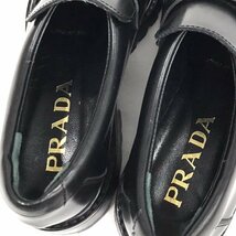 プラダ サイズ5 1/2 レザーローファー レディース ブラック 厚底 ソール欠け有 ジャンク品 ブランド小物 PRADA_画像6