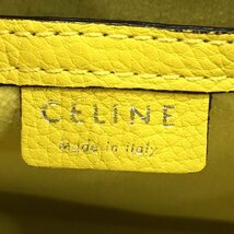 1円 セリーヌ ラゲージ ナノショッパー 2way ショルダーバッグ ハンドバッグ レディース イエロー系 保存袋付 CELINE_画像9