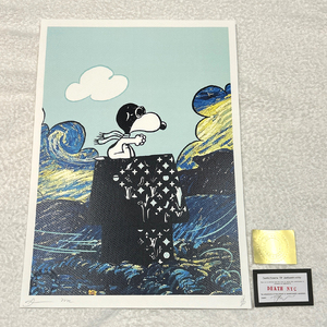 DEATH NYC スヌーピー SNOOPY ヴィトン LOUISVUITTON 星条旗 ポップアート 世界限定100枚 PEANUTS アートポスター 現代アート KAWS Banksy