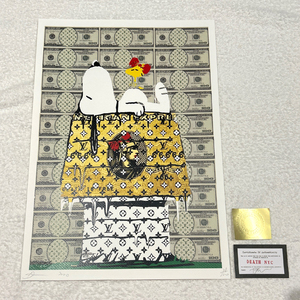 世界限定100枚 DEATH NYC スヌーピー SNOOPY ヴィトン LOUISVUITTON AMEX ポップアート PEANUTS アートポスター 現代アート KAWS Banksy