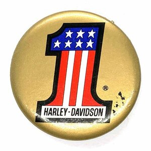 ハーレーダビッドソン ナンバーワン ビンテージ 缶バッジ Harley Davidson No,1 Vintage Badge ハーレー バイカー HARLEY-DAVIDSON Biker