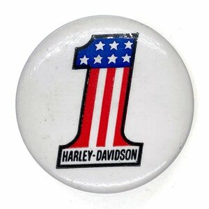 ハーレーダビッドソン ナンバーワン ビンテージ 缶バッジ Harley Davidson No,1 Vintage Badge ハーレー バイカー HARLEY-DAVIDSON Biker