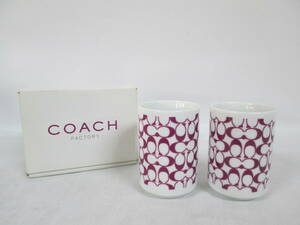 【0112i F8376】 非売品 coach コーチ 湯呑み 箱あり 2ペア 