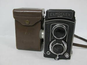 【0125n Y8770】ELMOFLEX エルモフレックス 二眼レフ フィルムカメラ Olympus Zuiko F.C. 1:3.5 f=7.5cm ケース付き レトロ アンティーク