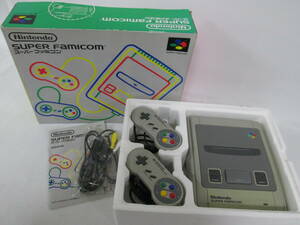 【0129n U8794】任天堂 Nintendo スーパーファミコン HVC-002 本体/コントローラー 2個 SHVC-005 /ACアダプタなし 箱 取説あり ジャンク