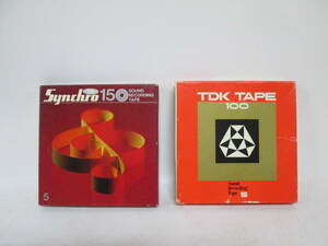 【0131n F8916】オープンリールテープ 2本 TDK TAPE100（100-5，185ｍ）/Synchro150（150-5，277ｍ） 