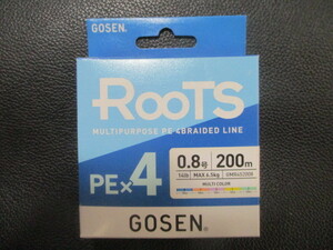 159　GOSEN　ROOTS PE×4　0.8号200ｍ巻き新品