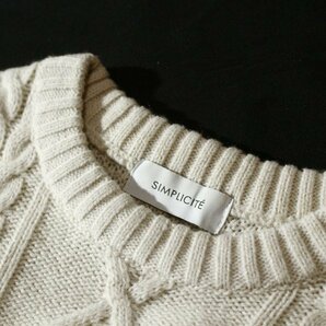 美品 SIMPLICITE シンプリシテェ ウール混紡 ゆったり厚手 ニット セーター F 秋 冬 24C01の画像2