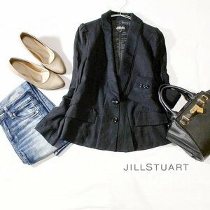 美品 JILLSTUART ジルスチュアート 可愛いレースパイピング 柔らかジャケット S 春 合服 24B02