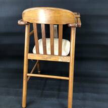 R716【 キッズチェア テーブル ベルト 付き 】Matsuda 子供椅子 椅子 ベビーチェア ダイニングチェア 木製 中古 現状品_画像3