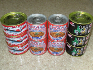 マルハ　北海道産いわし　いわし味付　3缶　はごろも　まぐろ味付フレーク　4缶　あけぼの　さけ缶（大）　3缶