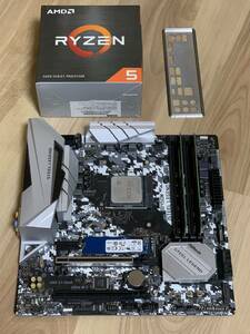 ASRock B450M STEEL LEGEND / Ryzen5 5600X / メモリ 16GB / SSD 256GB / Win11 未使用CPUクーラー付き