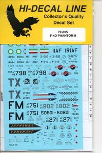 1/72　Hi Decal ハイデカール　HD72055 　McDonnell F-4D Phantom