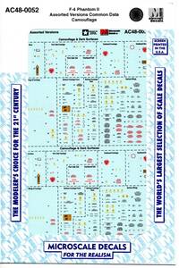 1/48 マイクロスケールデカール　AC48-0052 F-4 Phantom II Assorted Verisons - Common Data Camouflage