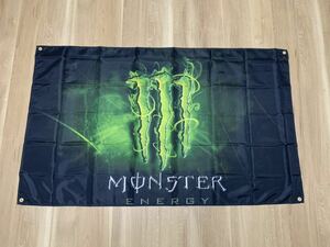 モンスターエナジー 特大フラッグ バナー 約150×90cm タペストリー 旗 ガレージ装飾 アメリカン 壁紙装飾　MONSTER レース 店内装飾