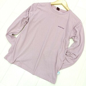 D★【商品ランク:B】モンベル montbell ロゴデザイン長袖 クルーネック Tシャツ sizeM レディース トップス 婦人服 くすみピンク系