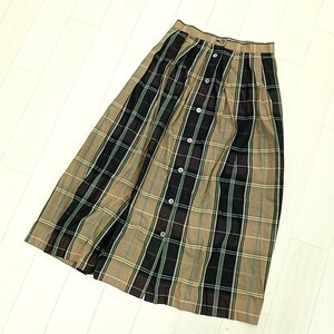 F #【商品ランク:B】ニューヨーカー NEWYORKER コットン 100％ チェック柄 ロング丈 フレアスカート size13 レディース 婦人服 