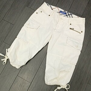 X ★ 【商品ランク:B】バーバリー ブルーレーベル BURBERRY BLUE LABEL 膝丈 カーゴパンツ size36 レディース ボトムス 白 ホワイト系