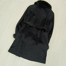 3 ★【商品ランク:B】エターナラス eternallous フォックスファー 上質 カシミヤ ロングコート size11 レディース アウター 婦人服 黒系_画像3