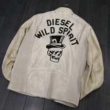 4 Φ 【商品ランク:B】 ディーゼル DIESEL ドクロデザイン 羊革 シープスキン レザー ジャケット / ライダース 紳士服 メンズ アウター _画像3