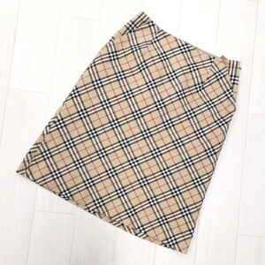 2 × 【商品ランク:B】 バーバリー BURBERRY BLUE LABEL ノバチェック ひざ丈 タイトスカート size38 レディース ボトムス 婦人服