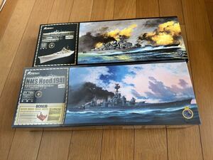 【新品未開封】1/700 フライホーク ドイツ戦艦ビスマルク豪華版&イギリス戦艦フッド豪華版 因縁の2隻セット