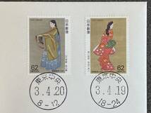 消印カラー変更記念 (1991.4.19・20) 東京中央 見返り美人　1枚_画像2