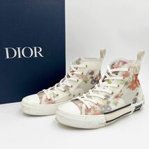 ディオール Dior B23 High Top Flowers Oblique/44サイズ 28,5cm/ホワイト メンズ オブリークハイカットスニーカー【美品/国内購入正規】 _画像1