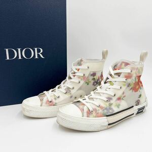 ディオール Dior B23 High Top Flowers Oblique/44サイズ 28,5cm/ホワイト メンズ オブリークハイカットスニーカー【美品/国内購入正規】 