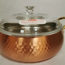 新光金属 COPPER100 銅製両手鍋21cm おでん鍋仕切り付　未使用品_画像9