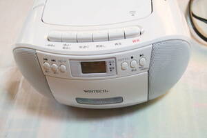 WINTECH CDR―GK2 (白)【CDラジカセ】 CD、AM＆FMラジオ、カセットテープ、2電源、外部端子 ジャンク