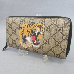 RKO307★GUCCI グッチ GGスプリームラウンドファスナー 長財布 虎 45173-2778 タイガー★A