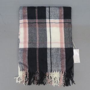 D331*INGNI acrylic fiber check shawl unused *A