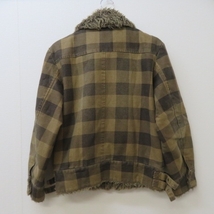 D551★WOOLRICH ウールリッチ　チェック　フルジップジャケット　茶系　メンズM★A_画像2