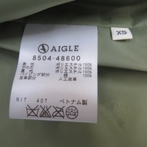 D351★AIGLE/エーグル　中わた キルティングジャケット メンズXS　グリーン系★A_画像7