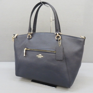 J611★COACH コーチ プレーリーサッチェルレザーショルダーバッグK1681-58874 ネイビー　1/22★A