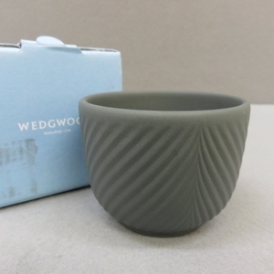 E941★WEDGWOOD ウェッジウッド ジャスパーフォリア ミニポット シャドーグレー 1055032 未使用　1/31★A