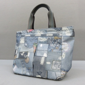 J432 ★ Lesport Sack Denim Patchwork Style Mini Bag 1/31 ★ A