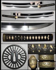 【真剣】時代刀/美姿！★大切先/大鋒 8.8cm！刃長64.5cm★時代拵え◆居合/抜刀/試切り！