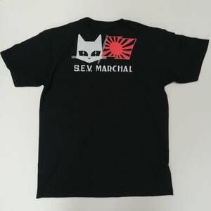 S.E.V MARCHAR・マーシャル・日章旗・Tシャツ・黒・XL