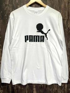 PAMA・パーマ・パロディー・ロングTシャツ・白・M