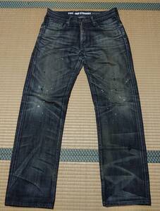 NEIGHBORHOOD ネイバーフッド ジーンズ デニム 08EX(2008年)MID STRAIGHT SIZE S(SMALL) LEVEL-2 DCNH-PT-M07 BLACKブラック ペンキ加工