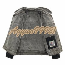 大人気デニムジャケット裏フリース　裏ボア　フライトジャケット　ジージャン　新品 メンズ　アウター　コート　秋冬服【9038】グレー　2XL_画像3