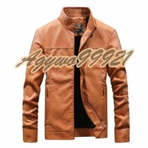 大人気 新入荷 秋冬アウタ ライダースジャケット バイクジャケット メンズ レザージャケット 革ジャン ブルゾン サイズ選択可 白_画像3